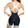 imagebaleaf Womens One Piece Boyleg Swimsuit Athletic Racerback Sport Swimwear Conservative Slimming Bathing SuitsBlackWihte