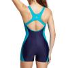 imagebaleaf Womens One Piece Boyleg Swimsuit Athletic Racerback Sport Swimwear Conservative Slimming Bathing SuitsNavyAqua Blue