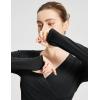 imagebaleaf Womens Long Sleeve Crop Top for Workout Yoga Wrap Tops V Neck Slim Fit Shirts with Thumb HolesBlack