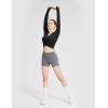 imagebaleaf Womens Long Sleeve Crop Top for Workout Yoga Wrap Tops V Neck Slim Fit Shirts with Thumb HolesBlack