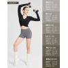 imagebaleaf Womens Long Sleeve Crop Top for Workout Yoga Wrap Tops V Neck Slim Fit Shirts with Thumb HolesBlack