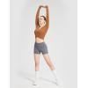 imagebaleaf Womens Long Sleeve Crop Top for Workout Yoga Wrap Tops V Neck Slim Fit Shirts with Thumb HolesCaramel