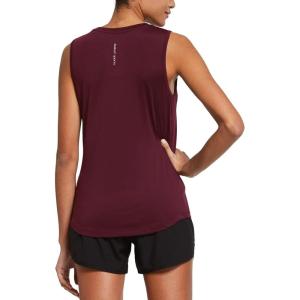 imagebaleaf Workout Tank Tops for Women Sleeveless Running Athletic Loose Fit Yoga Tops Active Shirts Sports Gym ExerciseDeep Burgundy