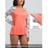 imagebaleaf Rash Guard for Women Swim Shirts UPF 50 UV Sun Protection Long Sleeve Swimsuit Top Zipper Pocket ThumbholePinkFloral