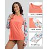 imagebaleaf Rash Guard for Women Swim Shirts UPF 50 UV Sun Protection Long Sleeve Swimsuit Top Zipper Pocket ThumbholePinkFloral
