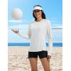 imagebaleaf Rash Guard for Women Swim Shirts UPF 50 UV Sun Protection Long Sleeve Swimsuit Top Zipper Pocket ThumbholeWhite