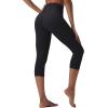imagebaleaf Sweatleaf Womens Petite Capri Leggings High Waisted Yoga Workout Running Casual Summer Pants for WomenBlack