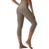 imagebaleaf Sweatleaf Womens Petite Capri Leggings High Waisted Yoga Workout Running Casual Summer Pants for WomenKhaki