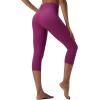 imagebaleaf Sweatleaf Womens Petite Capri Leggings High Waisted Yoga Workout Running Casual Summer Pants for WomenRose Red