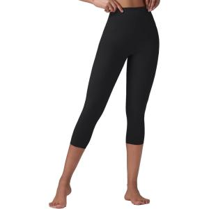 imagebaleaf Sweatleaf Womens Petite Capri Leggings High Waisted Yoga Workout Running Casual Summer Pants for WomenBlack