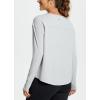 imagebaleaf Womens Long Sleeve Workout Shirts Loose Fit Super Soft Yoga Athletic Casual Tops with Boatneck Thumb HoleHeather Gray