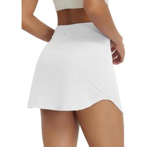 imagebaleaf Womens Tennis Skirt Golf Skorts for Woman High Waisted with Shorts Pockets Athletic RunningWhite