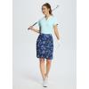 imagebaleaf Womens 20quot Golf Skirts Knee Length Skorts Athletic Modest Long Active Casual Pockets UV Protection02navy Leaf