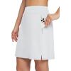 imagebaleaf Womens 20quot Golf Skirts Knee Length Skorts Athletic Modest Long Active Casual Pockets UV Protection04white