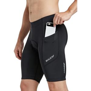 imagebaleaf Mens Padded Bike Shorts Cycling Road Biking Riding Bicycle Cycle Wear Pockets UPF 50 MTB Accessories TightsClassicblack