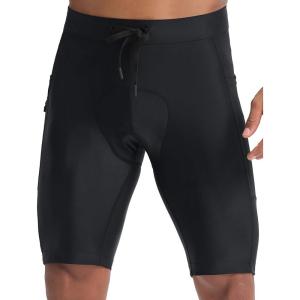 imagebaleaf Mens Padded Bike Shorts Cycling Road Biking Riding Bicycle Cycle Wear Pockets UPF 50 MTB Accessories TightsMatchingblack