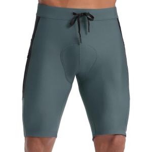 imagebaleaf Mens Padded Bike Shorts Cycling Road Biking Riding Bicycle Cycle Wear Pockets UPF 50 MTB Accessories TightsMatchinggrey Black