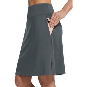 imagebaleaf Womens 20quot Golf Skirts Knee Length Skorts Athletic Modest Long Active Casual Pockets UV Protection01gray