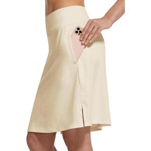 imagebaleaf Womens 20quot Golf Skirts Knee Length Skorts Athletic Modest Long Active Casual Pockets UV Protection01khaki