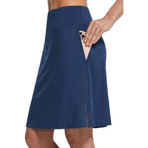 imagebaleaf Womens 20quot Golf Skirts Knee Length Skorts Athletic Modest Long Active Casual Pockets UV Protection01navy