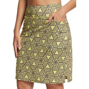 imagebaleaf Womens 20quot Golf Skirts Knee Length Skorts Athletic Modest Long Active Casual Pockets UV Protection02printed Brownish Yellow