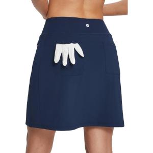 imagebaleaf Womens 20quot Golf Skirts Knee Length Skorts Athletic Modest Long Active Casual Pockets UV Protection03navy