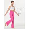 imageBALEAF Girls Flare Leggings Cross High Waisted Bootcut Yoga Dance Pants Kids Bell Bottoms Leggings with PocketsHot Pink
