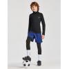 imagebaleaf Boys Thermal Compression Shirts Youth Long Sleeve Fleece Base Layer Soccer Football Cold Gear03black
