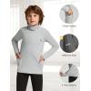 imagebaleaf Boys Thermal Compression Shirts Youth Long Sleeve Fleece Base Layer Soccer Football Cold Gear03grey