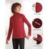 imagebaleaf Boys Thermal Compression Shirts Youth Long Sleeve Fleece Base Layer Soccer Football Cold Gear03red
