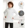 imagebaleaf Boys Thermal Compression Shirts Youth Long Sleeve Fleece Base Layer Soccer Football Cold Gear03white