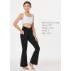 imagebaleaf Girls Flare Leggings Cross High Waisted Bootcut Yoga Dance Pants Kids Bell Bottoms Leggings with PocketsBlack