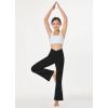 imagebaleaf Girls Flare Leggings Cross High Waisted Bootcut Yoga Dance Pants Kids Bell Bottoms Leggings with PocketsBlack
