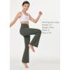 imagebaleaf Girls Flare Leggings Cross High Waisted Bootcut Yoga Dance Pants Kids Bell Bottoms Leggings with PocketsGreen