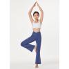 imagebaleaf Girls Flare Leggings Cross High Waisted Bootcut Yoga Dance Pants Kids Bell Bottoms Leggings with PocketsNavy Blue
