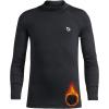 imagebaleaf Boys Thermal Compression Shirts Youth Long Sleeve Fleece Base Layer Soccer Football Cold Gear02black