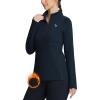 imagebaleaf Womens Fleece Running Jackets Half Zip Pullover Thermal Shirts Athletic Cold Weather Gear Winter Zip Pockets Navy XXL