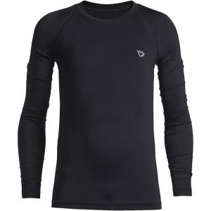 imagebaleaf Boys Thermal Compression Shirts Youth Long Sleeve Fleece Base Layer Soccer Football Cold Gear01black