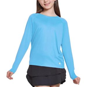 imagebaleaf Girls Rash Guard Swim Shirts Sun Shirt UV Long Sleeve Tops Quick Dry Lightweight UPF 50 ClothingBlue