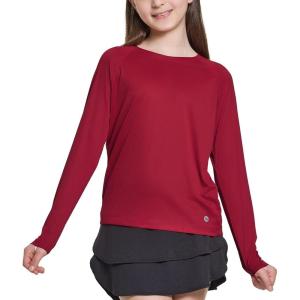 imagebaleaf Girls Rash Guard Swim Shirts Sun Shirt UV Long Sleeve Tops Quick Dry Lightweight UPF 50 ClothingRed