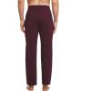imageBALEAF Mens Sweatpants Casual Lounge Cotton Pajama Yoga Pants Open Bottom Straight Leg Male Sweat Pants with PocketsAwine Red