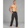 imageBALEAF Mens Sweatpants Casual Lounge Cotton Pajama Yoga Pants Open Bottom Straight Leg Male Sweat Pants with PocketsBblackCharcoal