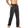imageBALEAF Mens Sweatpants Casual Lounge Cotton Pajama Yoga Pants Open Bottom Straight Leg Male Sweat Pants with PocketsBblackCharcoal