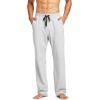 imageBALEAF Mens Sweatpants Casual Lounge Cotton Pajama Yoga Pants Open Bottom Straight Leg Male Sweat Pants with PocketsBblackLight Gray