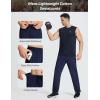 imageBALEAF Mens Sweatpants Casual Lounge Cotton Pajama Yoga Pants Open Bottom Straight Leg Male Sweat Pants with PocketsCnavy Blueadjust Cinch