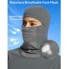 imageBALEAF Thermal Long Sleeve Women Shirts Winter Clothes Cowl Neck Warm Fleece Base Layer Tops with Balaclava and ThumbholesDark Grey