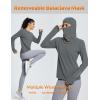 imageBALEAF Thermal Long Sleeve Women Shirts Winter Clothes Cowl Neck Warm Fleece Base Layer Tops with Balaclava and ThumbholesDark Grey