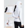 imageBALEAF Thermal Long Sleeve Women Shirts Winter Clothes Cowl Neck Warm Fleece Base Layer Tops with Balaclava and ThumbholesWhite