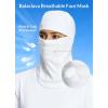 imageBALEAF Thermal Long Sleeve Women Shirts Winter Clothes Cowl Neck Warm Fleece Base Layer Tops with Balaclava and ThumbholesWhite