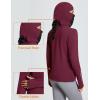 imageBALEAF Thermal Long Sleeve Women Shirts Winter Clothes Cowl Neck Warm Fleece Base Layer Tops with Balaclava and ThumbholesWine